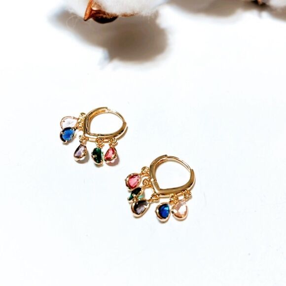 Crystal drop earrings N257 - Picture 3 of 4